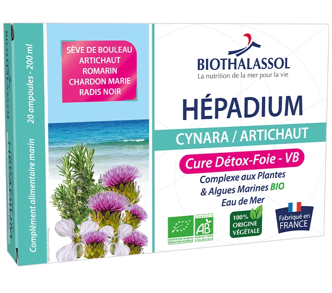 HÉPADIUM CYNARA - complément alimentaire marin fabriqué en France par Biothalassol Image HÉPADIUM CYNARA