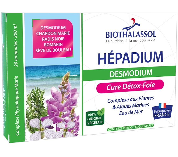 HÉPADIUM DESMODIUM - complément alimentaire marin fabriqué en France par Biothalassol Image HÉPADIUM DESMODIUM